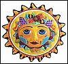 Sun Face Tropical Wall Decor - Painted Metal from Haitian Steel Drums - 24" x 24" 